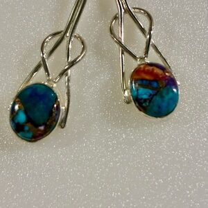 New Sterling Silver and Turquoise Dangle Earrings